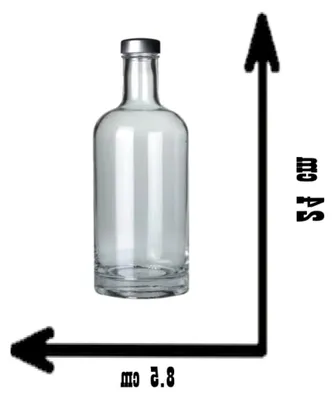 Produktbild von Transparente Glasflasche für Wasser 750 ml mit silbernem Deckel, 5 Stück