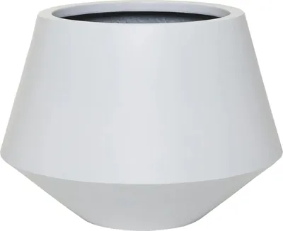 Produktbild von VIVANNO Blumentopf Fiberglas BERBELIT Rund, Weiß matt - 42x30 cm