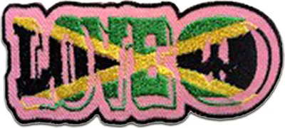 Produktbild von Love Liebe Reggae - Aufnäher, Bügelbild, Aufbügler, Applikationen, Patches, Flicken, Zum Aufbügeln, Größe: 9,5 x 4 cm