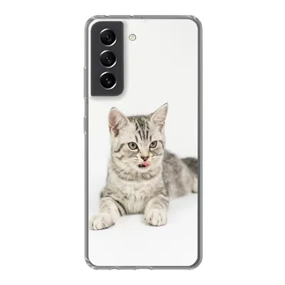 Produktbild von MuchoWow® Handyhülle Schutzhülle Hülle für Samsung Galaxy S21 FE Kitten - Weiß - Sohle - Mädchen - Kinder - Jungen - Kind Silikon Softcase Handy Hülle - Mobiltelefonhülle