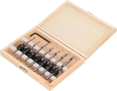 Image de 8Pcs/Set Tapered Countersink Bit Screw Set High Speed Steel Wood Pilot Hole for Woods