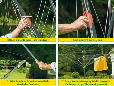 Zdjęcie produktu dla Juwel Wäschespinne Novaplus Evolution Lift, Wäscheleine, für 5-6 Wäscheladungen