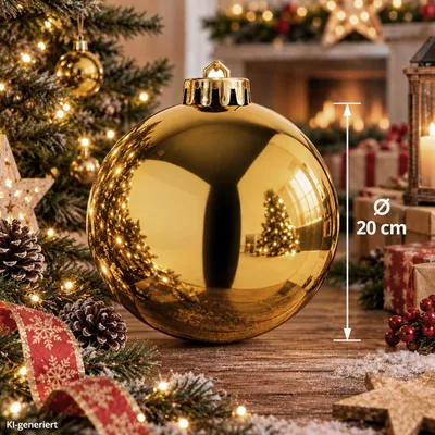XXL Christbaumkugeln Weihnachtsbaumkugeln Dekokugel Baumschmuck Gold Ø 20cm
