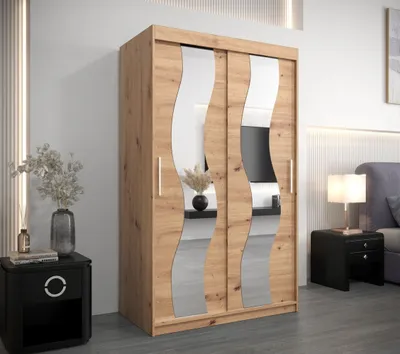 Obrázek produktu pro Šatní skříň se zrcadly MARGIT - šířka 120 cm, dub artisan