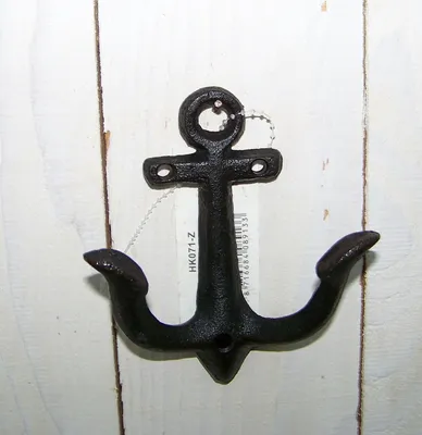 Immagine prodotto di Gancio da parete a forma di ancora, nero antico