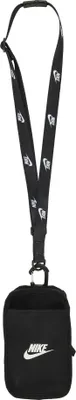 A black Nike crossbody phone bag with a lanyard.