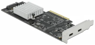 Produktbild von Delock PCI Express x8 Karte zu 2 x extern SuperSpeed USB 20 Gbps (USB 3.2 Gen 2x2) USB Type-C Buchse - Low Profile Formfaktor