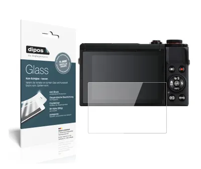 Produktbild von 2x Schutzfolie für Canon PowerShot G7X Mark III - Anti-Shock 9H Folie dipos Glass Kunststoffglas