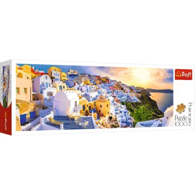 Produktbild von TREFL Panoramapuzzle Sonnenuntergang auf Santorin, Griechenland 1000 Teile