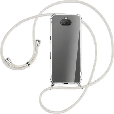 Produktbild von Handykette Backcover-Schutzhülle mit Band (Metall silberfarben) für Sony Xperia 10 Plus - broken white