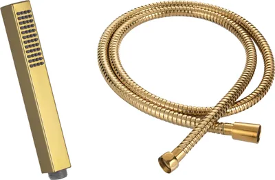 Produktbild von Duschkopf + Brauseschlauch 150 cm, goldfarben