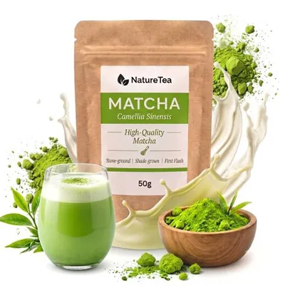 Obrázek produktu pro Matcha, zelený čaj, klasická varianta – organická, "vysoká kvalita", 50 g