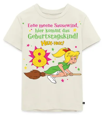 Produktbild von Spreadshirt Bibi Blocksberg Geburtstagsdesign 8 Jahre Kinder Premium T-Shirt, 110/116 (4 Jahre), Naturweiß