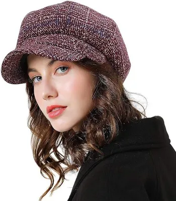 Immagine prodotto di Cappellino invernale da donna, berretto da venditore di giornali rosso