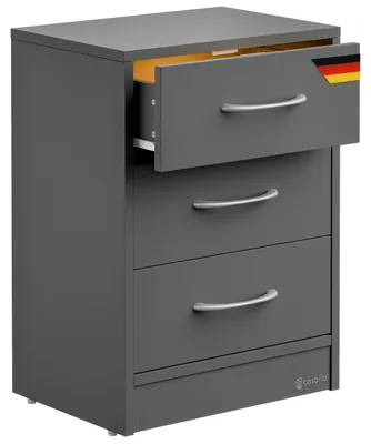 Immagine prodotto di CASARIA® Comodino con LED 3 Cassetti Capienti 54x39x28 cm Tavolino Camera da letto Portaoggetti
