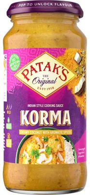 Produktbild von Patak's Korma Sauce 450g – Cremige, milde indische Currysauce mit Gewürzen
