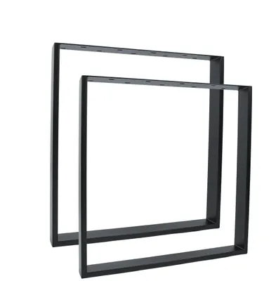 Produktbild von Natural Goods Berlin Möbelkufen RECHTECK, Tischkufen, Tischbeine, Tischgestell, Esstisch, Bank, Couchtisch, Schwarz, B60xH72 cm, 2 Stück