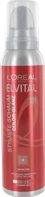 Produktbild von Elvital Color Glanz Styling Schaum, 150ml - Intensiver Farbschutz & strahlender Glanz für gesunde Haare. Beauty & Pflege für coloriertes Haar.