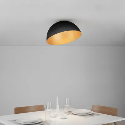Productafbeelding van Plafondlamp Onia zwart met goud Ø 50cm, AI-gegenereerde afbeelding