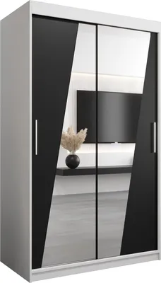 Produktbild von Kleiderschrank, Schiebetürenschrank Schlafzimmer, Schrank mit Spiegel RHOMB 120 cm