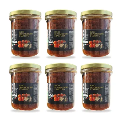 Produktbild von TubeORIGINAL Tomatensauce mit Sommertrüffel 5 % und 86 % italienischem Tomatenfruchtfleisch – 6er-Pack (6 × 180 g)