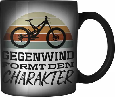 Produktbild von Trendation - Fahrrad Radfahrer Geschenk Rennrad Bike Geschenkideen Farbwechsel Zauber-Tasse Fahrradfahrer Karabiner Farbwechsel Zauber-Tasse Edelstahl (Schwarz)