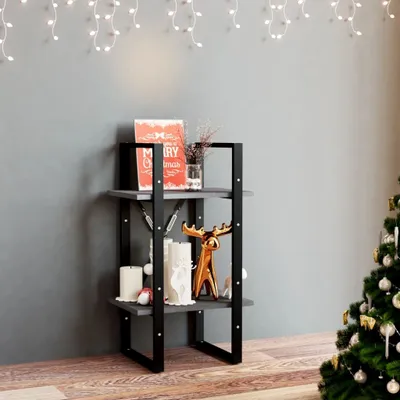 Produktbild von Bücherregal - Standregal - Aktenregal - 2 Böden - Grau 40x30x70 cm - Massivholz Kiefer - Wohnzimmerschrank CC27182