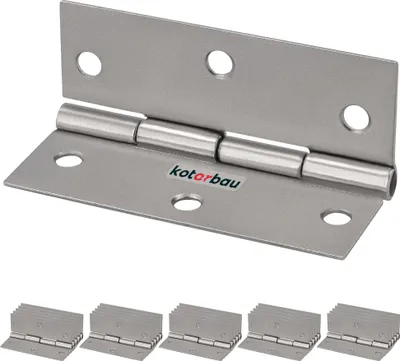 Produktbild von KOTARBAU® 25er Set Möbelscharnier 60 mm Möbelband Schrankscharnier Nickel Gerollte Scharniere Klappbar Klavierband Steckverbinder Kistenband Werkzeugkästen
