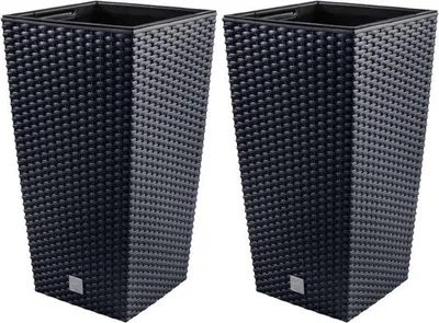 Image de Grands pots de fleurs anthracite de 7 litres pour l'intérieur et l'extérieur