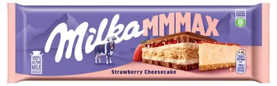 Obrázok produktu pre Milka Mliečna čokoláda Sušienkový cheesecake a jahody Mmmax 300 g