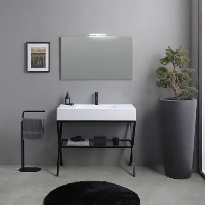 Produktbild von Bodenstehendes Badezimmermöbelset 100cm im industriellen Design | Manchester