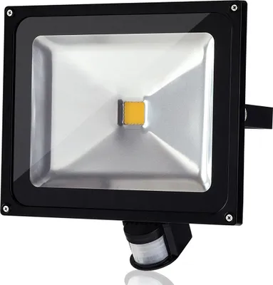 Produktbild von Greenmigo 30W Fluter mit Bewegungsmelder Strahler Warmweiß Schwarz Aluminium Gehäuse IP65 Wasserdicht LED Lampe Wandleuchter Flulicht Flutbeleuchtung LED Gartenlampe Außenstahler