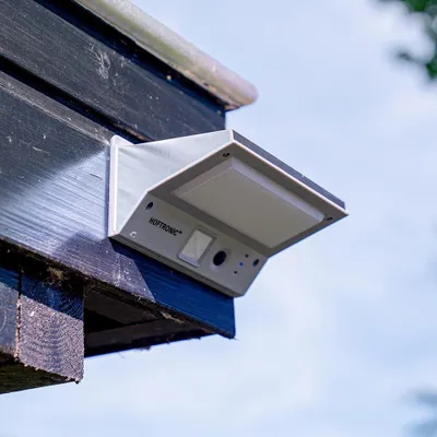 Produktbild von hoftronic LED Solar Wandleuchte 2W 3000K IP65 Grau mit Bewegungsmelder