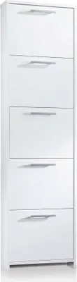 Produktbild von Dmora Schuhschrank Dafne 50x18x178h cm Weiß 10 Paare, 5 Fächer