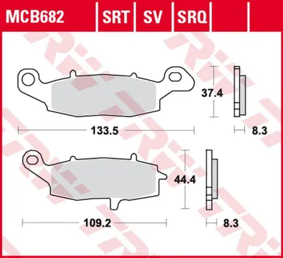 Produktbild von TRW Bremsbelagsatz MCB682TRQ KLR650 KL650C SV650 WCX0