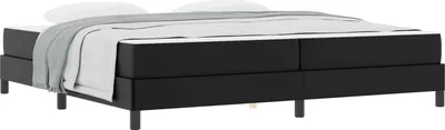 Image de vidaXL Cadre de lit avec matelas noir 200 x 200 cm Tissu