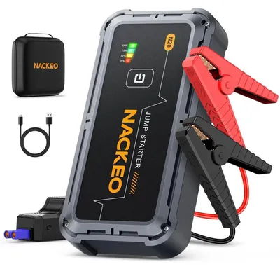 Immagine prodotto di Powerbank di avviamento Starthilfe 7000A, 12V, per auto a benzina (12L) e diesel (10L), con torcia LED integrata