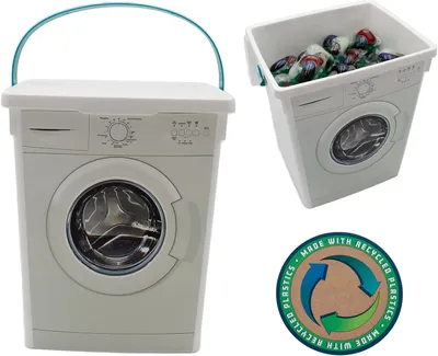 Produktbild von mucHome Waschpulver Box mit Henkel, Waschmittel Behälter für Pulver, Pods etc. aus Kunststoff, Waschmaschine