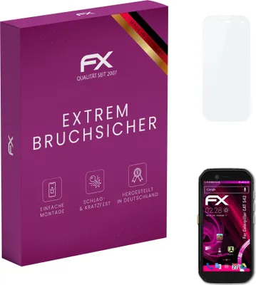 Produktbild von atFoliX FX-Hybrid-Glass Displayfolie kompatibel mit Caterpillar CAT S42 Glasfolie