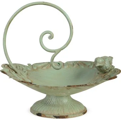Produktbild von Unyqoos® Vintage Metall-Vogelbad für Garten und Balkon, rostige Optik, frostbeständig, Wasserstelle für Wildvögel