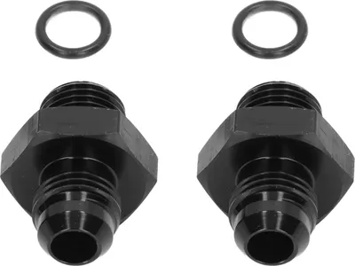 Image de Paire de joints toriques de raccord de conduite de carburant ORB6 vers AN6 en aluminium noir pour collecteur d'admission et d'échappement du refroidisseur d'huile