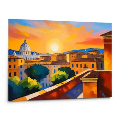 Produktbild von Gemälde von Sonnenuntergang in Rom - 40 x 30 cm