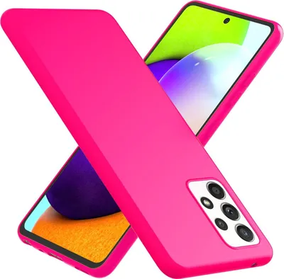 A pink phone case is shown diagonally across a white background, with a smartphone screen visible underneath.