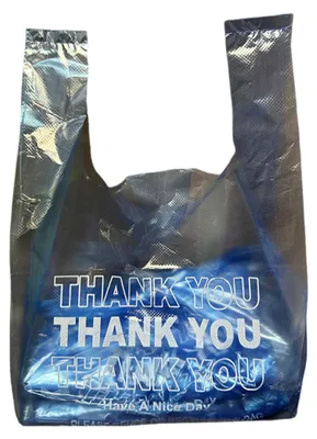 Produktbild von 50 Stück Einkaufstüten mit Henkeln, robuste Plastiktüten, Dankeschön-Einkaufstaschen für Einzelhandelsgeschäfte, Verpackung für Außer-Haus-Verkauf