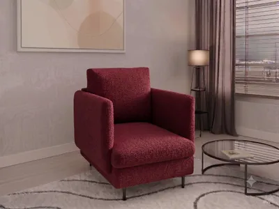 Productafbeelding van Design fauteuil HELMER, bekleding: stof Baloo, kleur: bordeauxrood