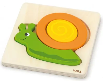 Obrázok produktu pre Drevené puzzle pre najmenších Viga Slimak