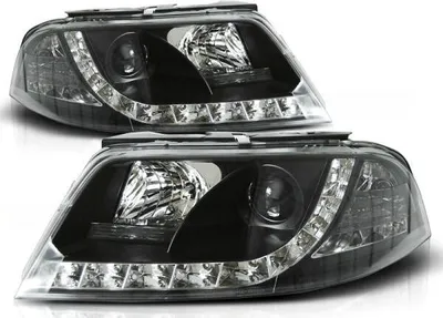 Produktbild von Scheinwerfer LED Tagfahrlicht Optik passend für VW Passat 3BG Bj. 00-05 Schwarz