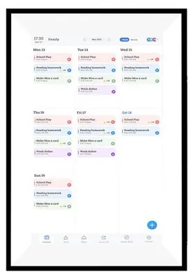 Produktbild von Digitale Agenda 10,1 Zoll HD Touchscreen Kalenderklok Familieplanner mit Echtzeitkalender und Eatplanung für Familien mit iCloud Synchronisierung