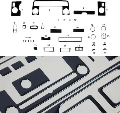 Image de Décoration intérieure Cockpit pour Opel Movano 2002-2010 Piano Noir Optique 33pcs