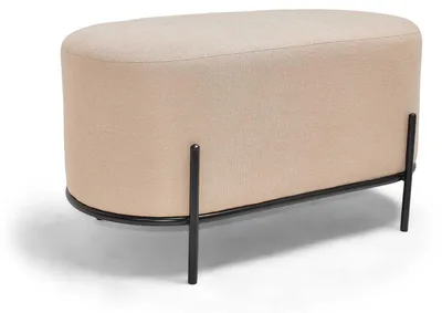 Image de LIPSIA LINEN - Pouf ovale en tissu